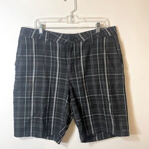 O’Neill Mens Black Plaid Shorts Size 36
